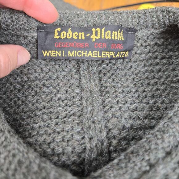 Loden Plankl Wool Cableknit Dark Green Sweater Vest Cardigan Sweater EU Size 42 - Picture 6 of 12